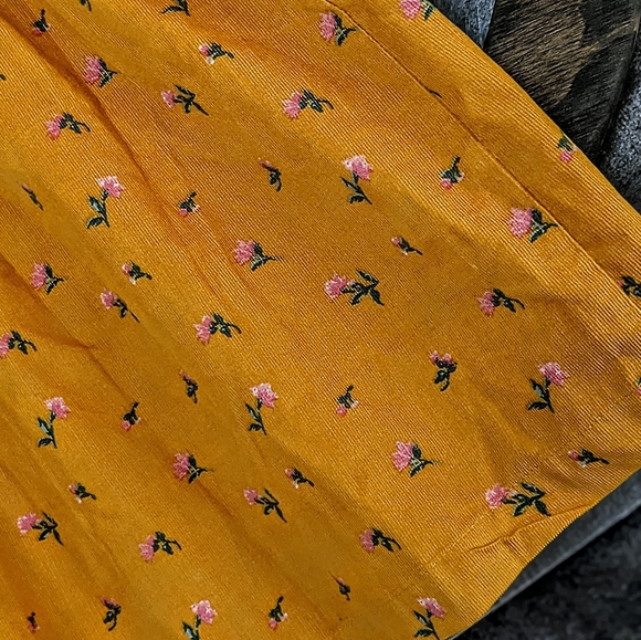 Corduroy Floral Mini Skirt Honeycore Garden Hipster Grunge Cottagecore - Picture 10 of 14